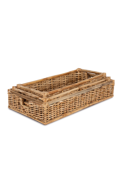 Panier rectangulaire en rotin