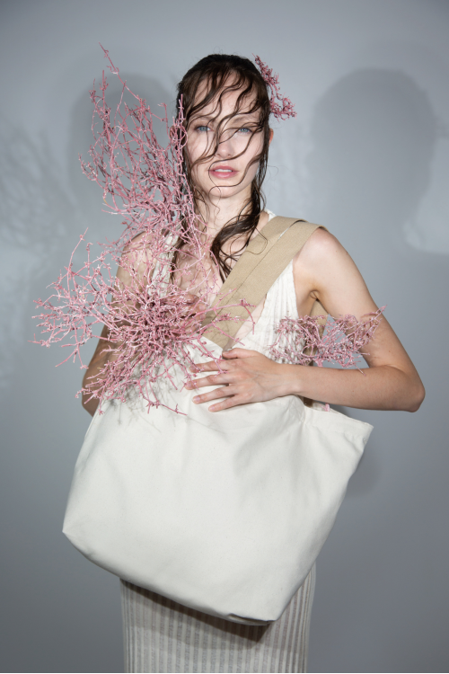 Grand sac shopping recyclé à fond plat