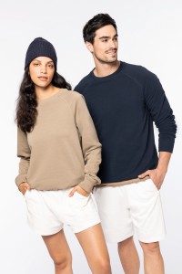Sweat-shirt écoresponsable à col rond raglan French Terry unisexe
