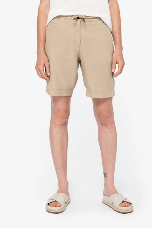 Bermuda en lyocell et lin femme