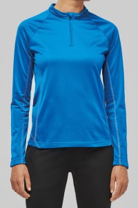 Haut de sport manches longues ¼ zip femme