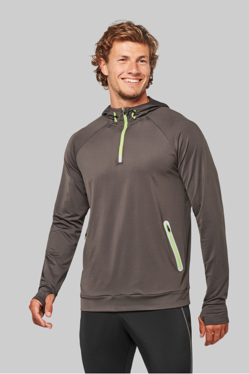 Sweat-shirt à capuche 1/4 zip sport unisexe