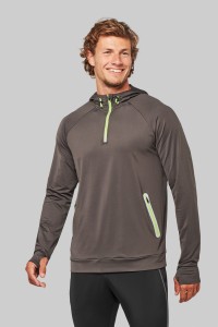 Sweat-shirt à capuche 1/4 zip sport unisexe