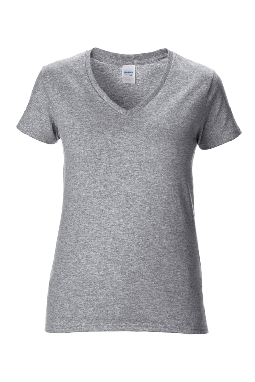 T-shirt col V en coton de première qualité Femme