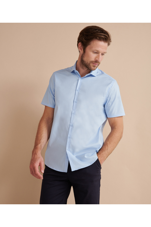 Chemise stretch à manches courtes pour hommes