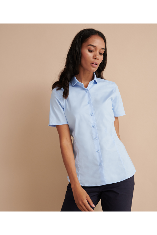 Chemise stretch à manches courtes pour femmes