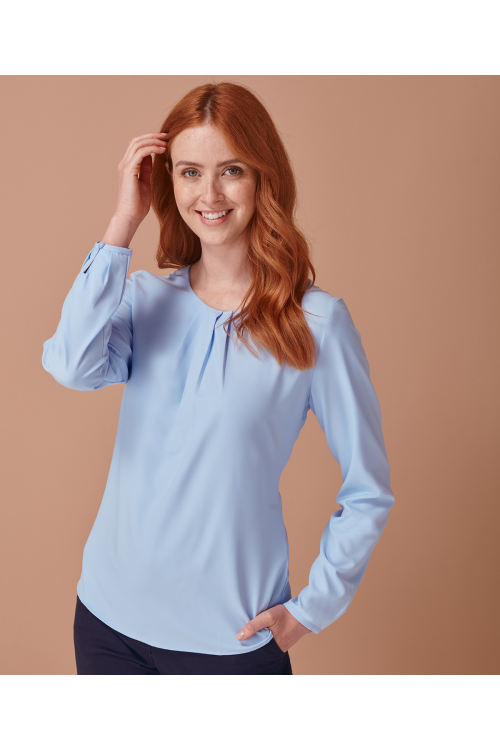 Chemisier à manches longues plissé à lavant FEMMES