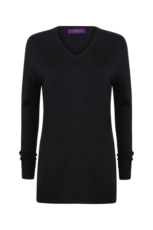 Pull col V en acrylique toucher cachemire Femme