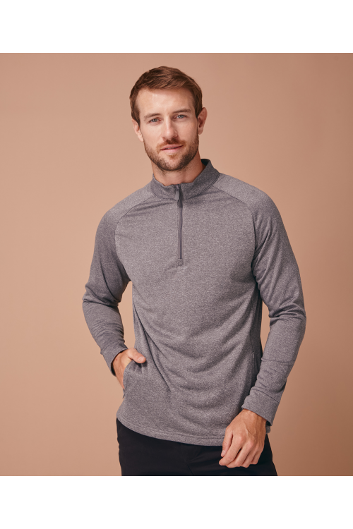 Haut à fermeture éclair 1/4 avec finition absorbant lhumidité