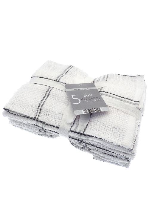 Torchons unis, lot de 5