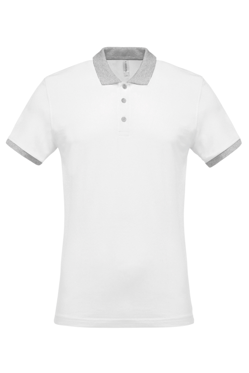 Polo piqué bicolore homme