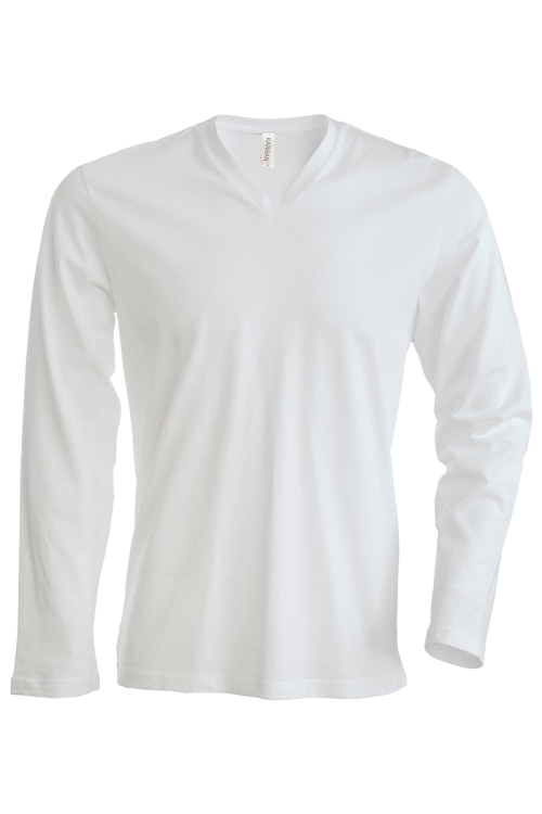 T-shirt col V manches longues
