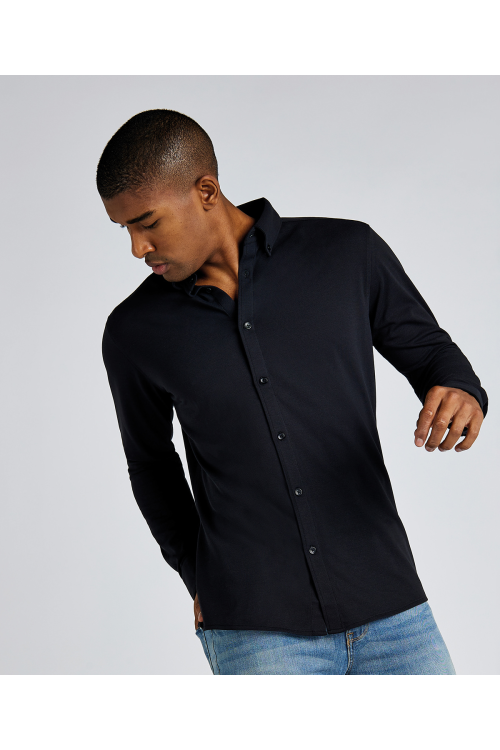 Chemise en piqué à manches longues Superwash® 60° (coupe ajustée)