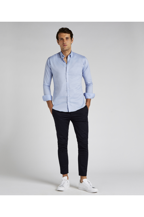 Chemise Oxford extensible à manches longues slim fit