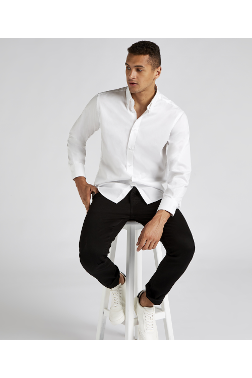 Chemise Oxford de première qualité à manches longues slim