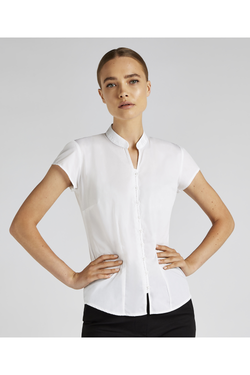 Chemisier à col Mao et à mancheron Continental Femme