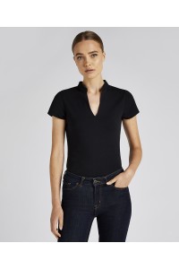 Haut à col V à manches courtes col Mao Corporate