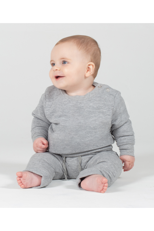 Sweat-shirt à encolure ras-du-cou et à boutons-pression sur les épaules