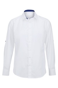 Chemise blanche à manches retroussées pour les hommes