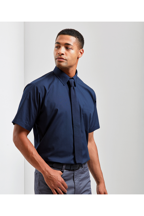 Chemise popeline à manches courtes