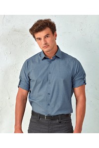 Chemise en popeline à fil teint croisé