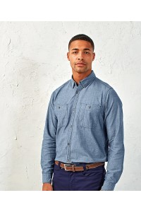 Chemise dartisan pour hommes à manches longues en coton biologique issu du commerce équitable