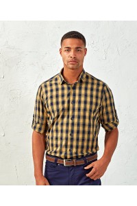Chemise Homme manches longues à carreaux en coton Mulligan