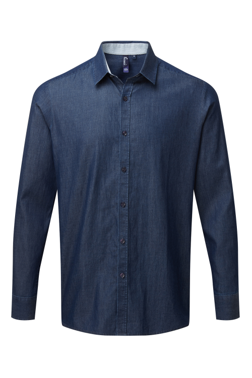 Chemise à manches longues en denim 'Pindot pour homme