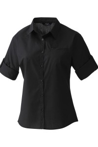 Chemisier en popeline à manches retroussable Femme