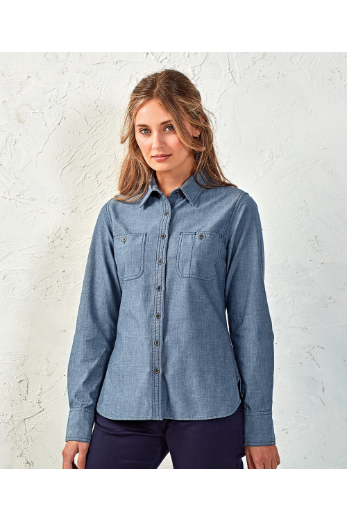 Chemisier dartisan pour femmes à manches longues en coton biologique issu du commerce équitable