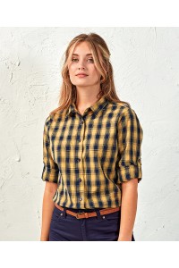 Chemisier Femme manches longues à carreaux en coton Mulligan