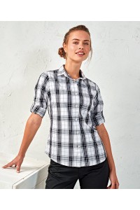 Chemisier Femme manches longues à carreaux en coton Ginmill