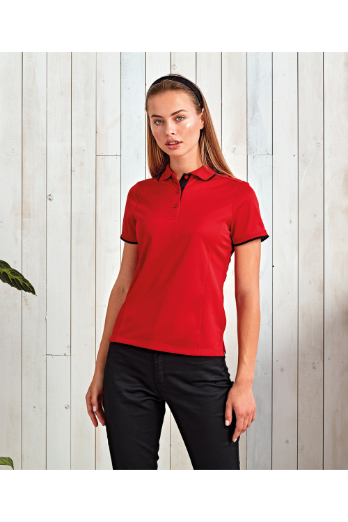 Polo Coolchecker® contrasté femme