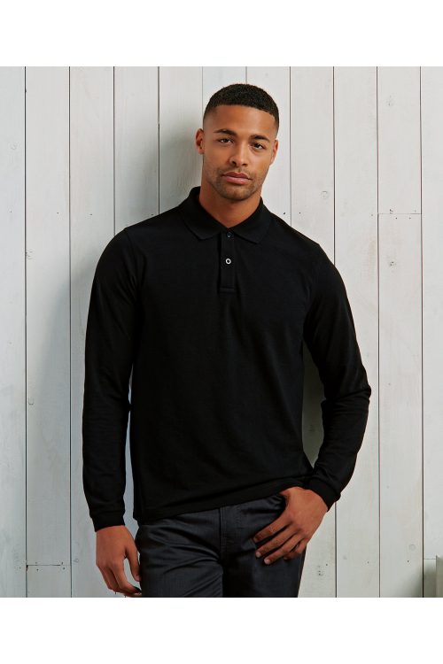 Polo unisexe à manches longues protégé par heiq viroblock