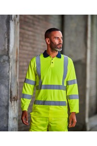 Polo manches longues à visibilité renforcée