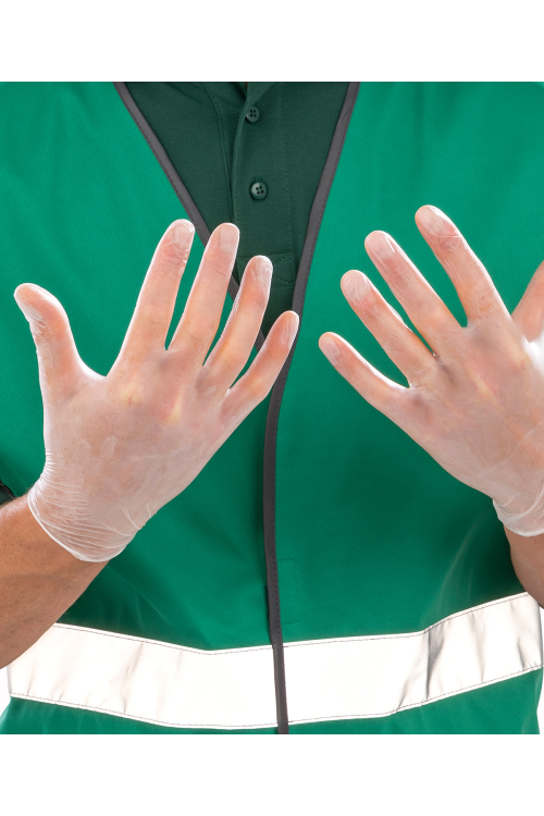Gants d'examen médical en vinyle transparent (Boite de 100 pièces)