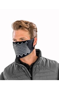 Masque de protection zigzag antibactérien en tissu naturel (pack de 5 pièces)