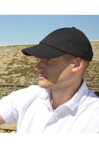 Casquette en coton brossé robuste de profil bas avec visière en sandwich