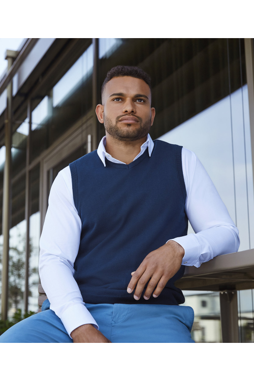 Pull col V sans manches