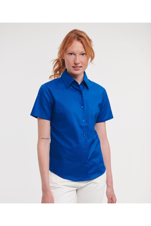 Chemise Oxford manches courtes facile d'entretien pour femme
