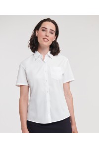 Chemise en popeline manches courtes pur coton facile dentretien pour femme