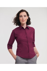 Chemise ajustée manches ¾ facile dentretien pour femme