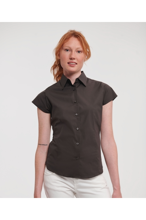 Chemise ajustée manches courtes facile dentretien pour femme