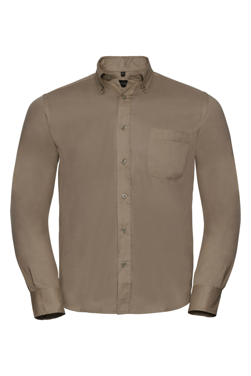 Chemise en sergé classique à manches longues Homme