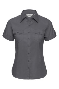 Chemise à manches courtes retroussables Femme