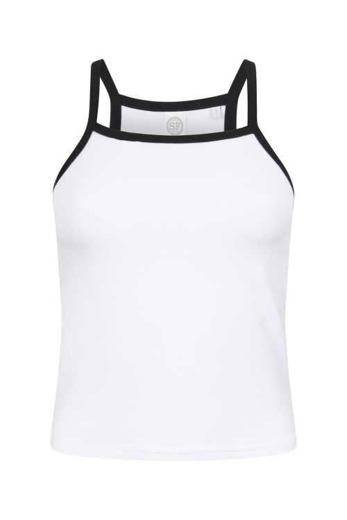 Débardeur « Feel good » stretch à bretelles contrastées pour femmes