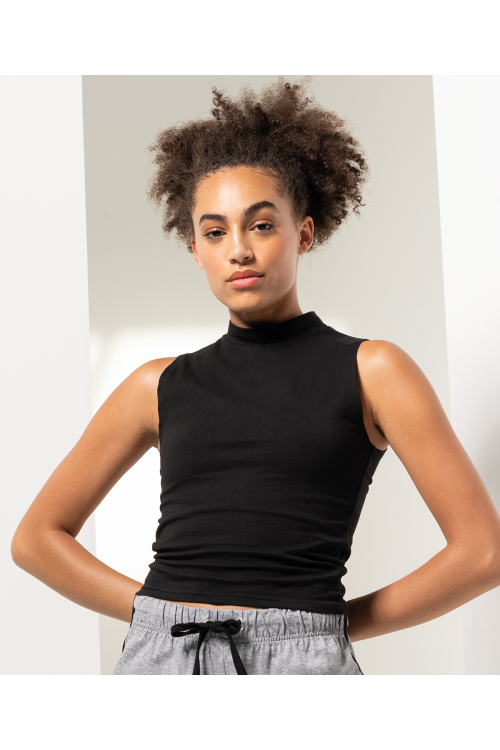 Crop top col montant