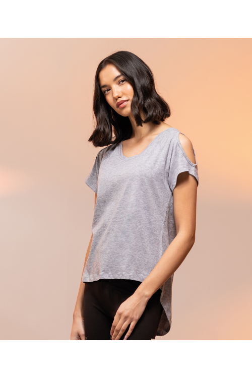 T-shirt Femme à panneau arrière allongé