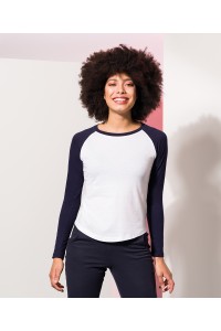 T-shirt de baseball à manches longues pour femme