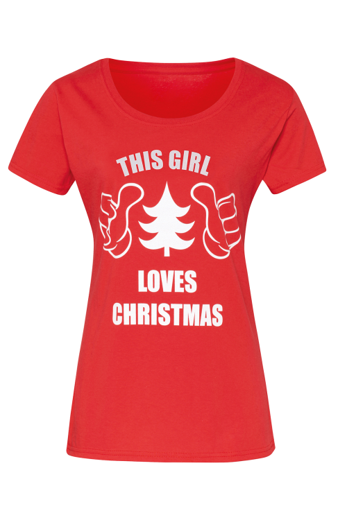 T-shirt « This girl loves Christmas » femme à manches courtes